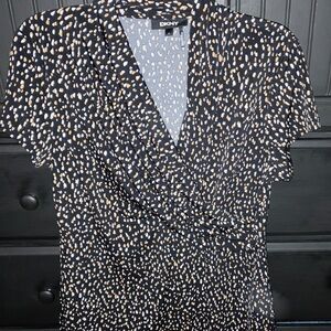 DKNY Black, Gold and White Women's Top